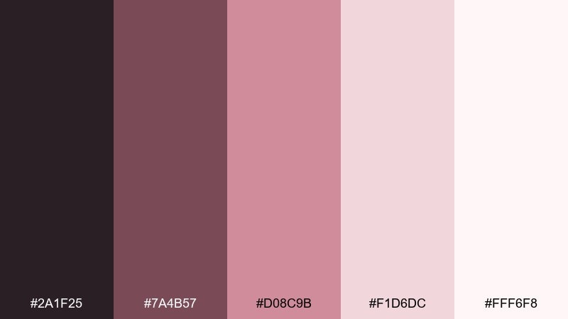 rose gold forecast finance color palette with hex codes