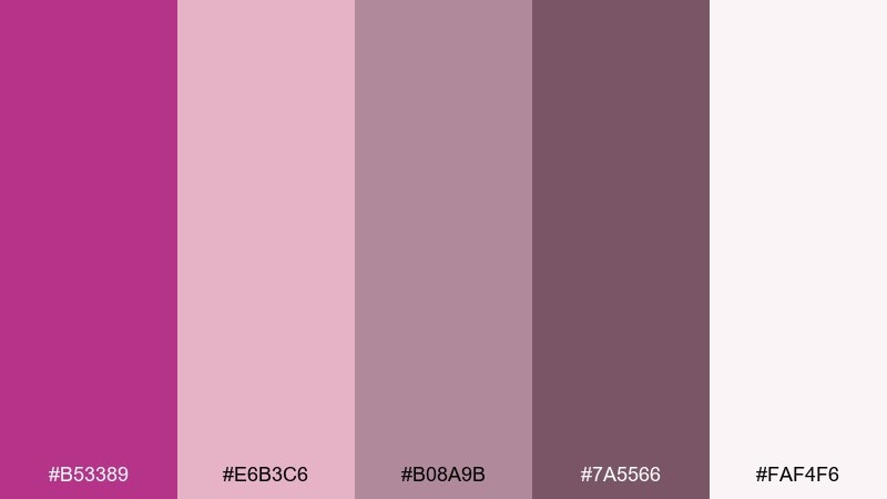 rose gold glam fandango color palette with hex codes