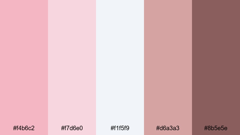 rose gold glow color palette with hex codes