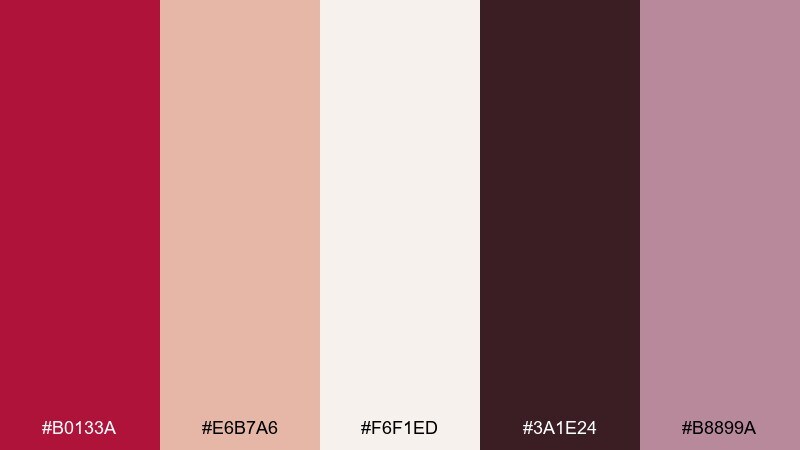 rose gold luxe crimson color palette with hex codes
