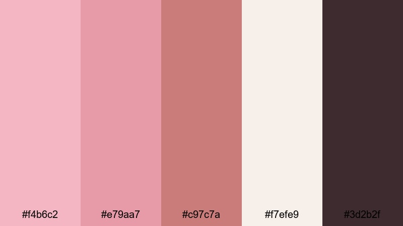 rose gold luxe color palette with hex codes