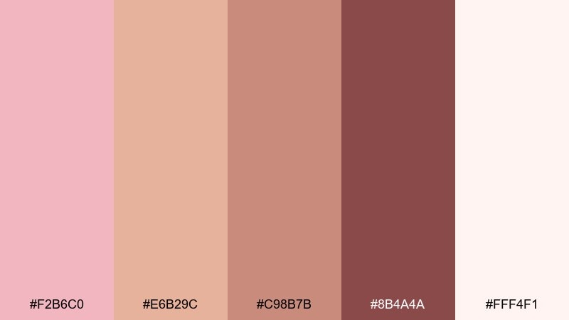 rose gold luxe color palette with hex codes