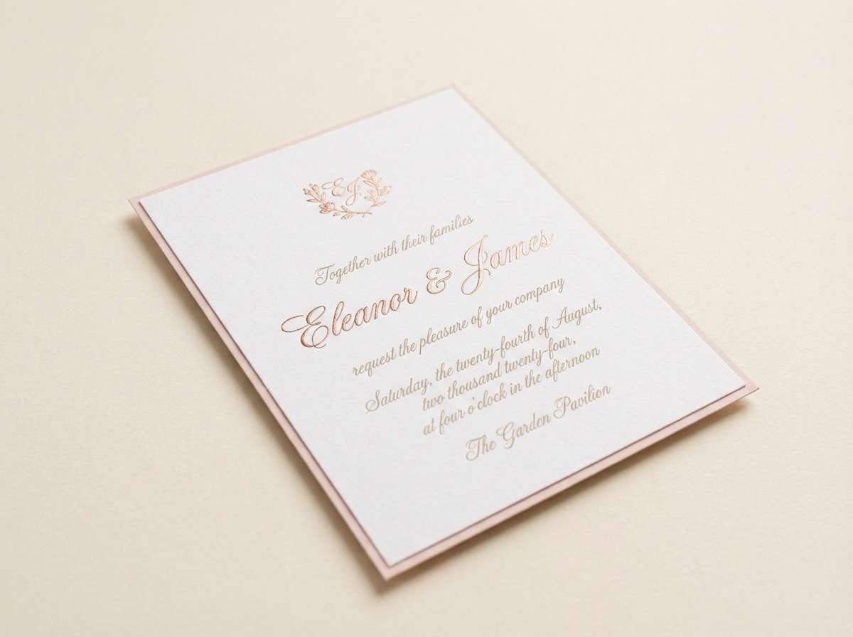 satin blush invitation design