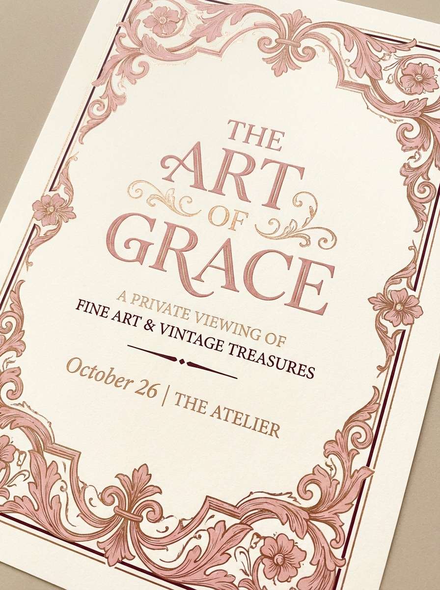 antique pink event poster