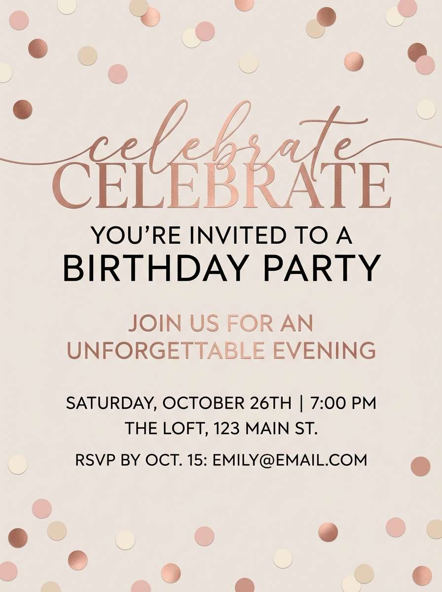 pink champagne birthday flyer
