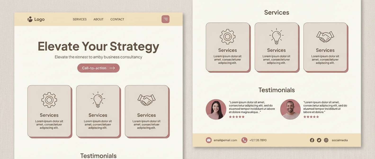 warm pearl website ui