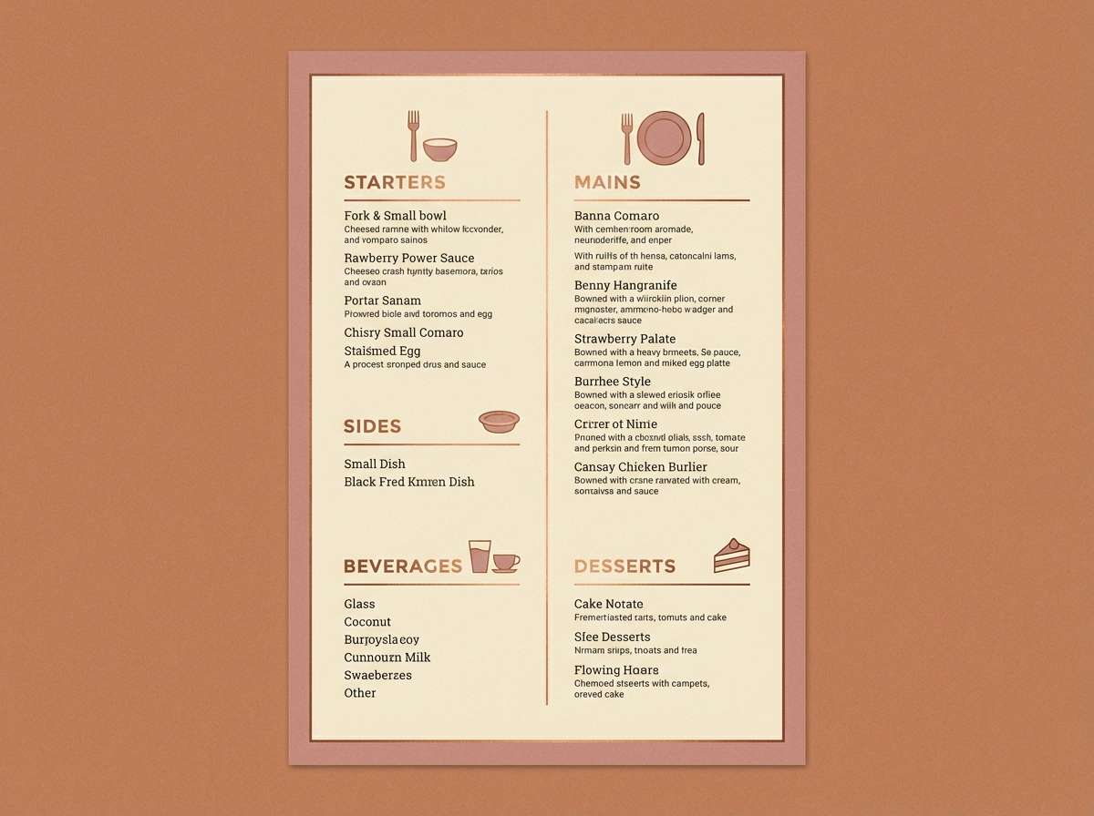 rosé clay menu design