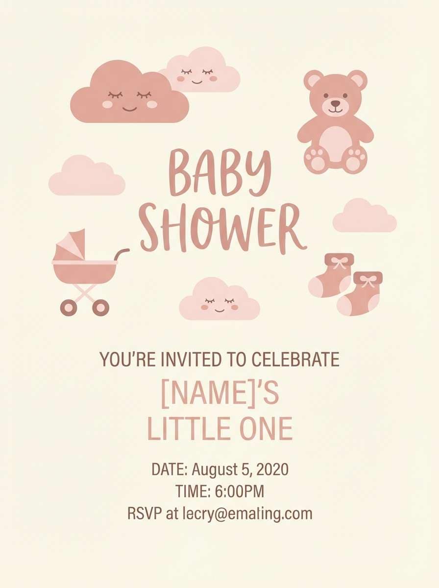 ballet slipper baby invite