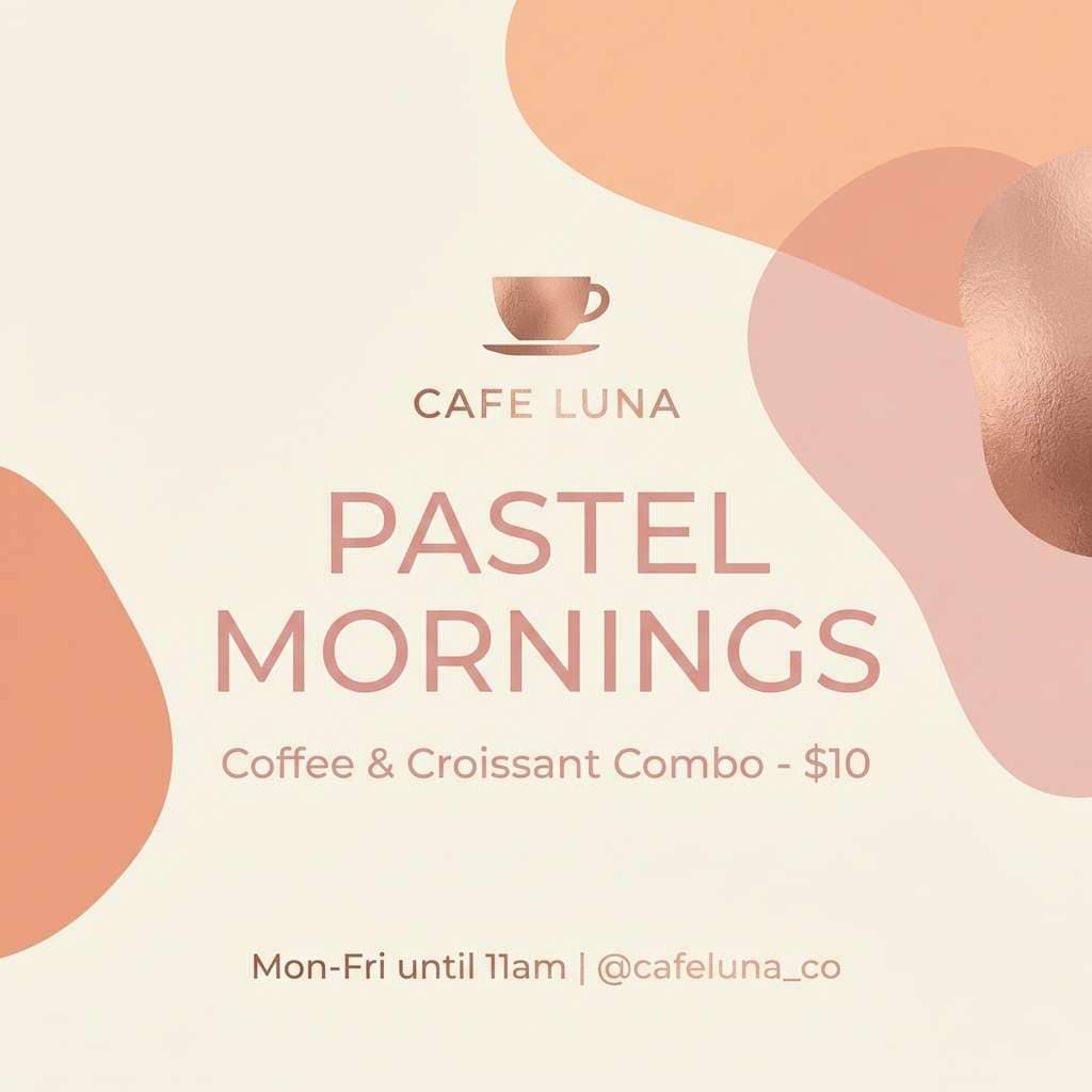 peach rosé cafe promo