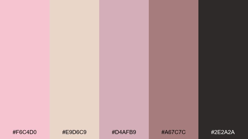 rose gold studio color palette with hex codes