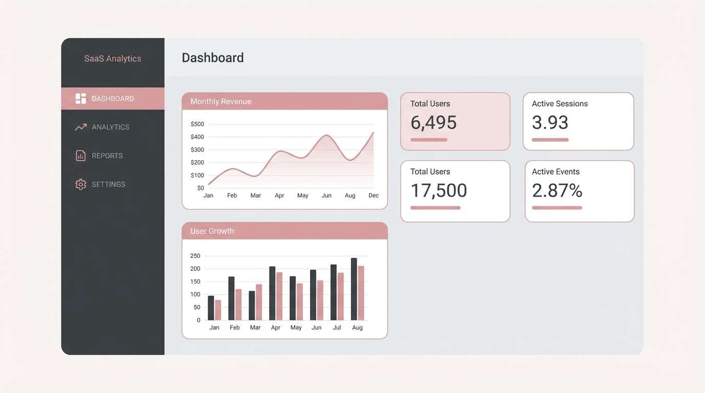 pink accent dashboard ui