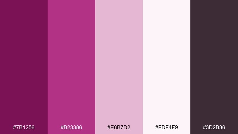 rose jam market dark magenta color palette with hex codes