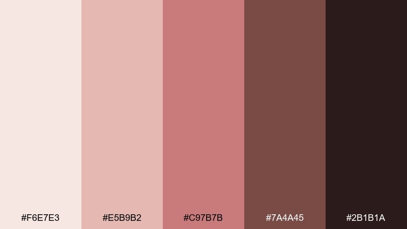 rose latte coffee shop color palette with hex codes