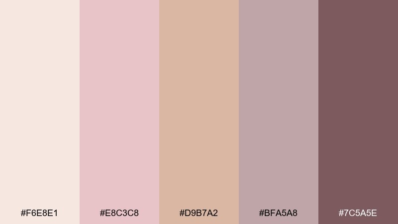 rose linen whisper color palette with hex codes