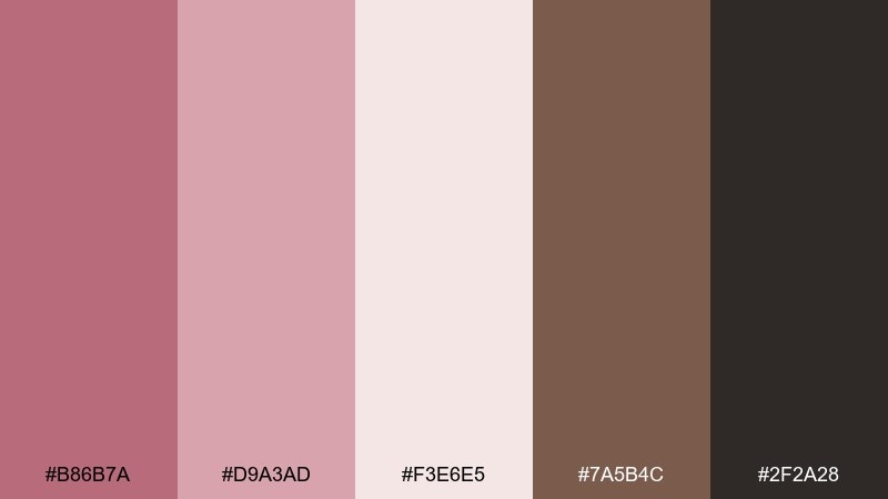 rose madder mist renaissance color palette with hex codes