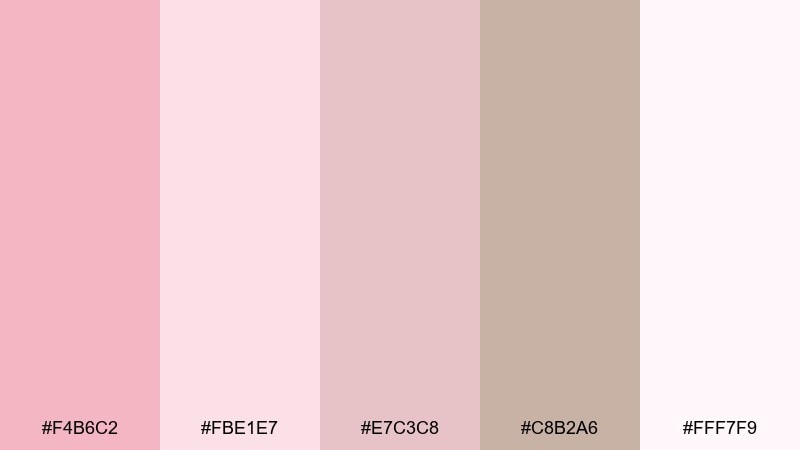 rose milk and cream blush color palette with hex codes