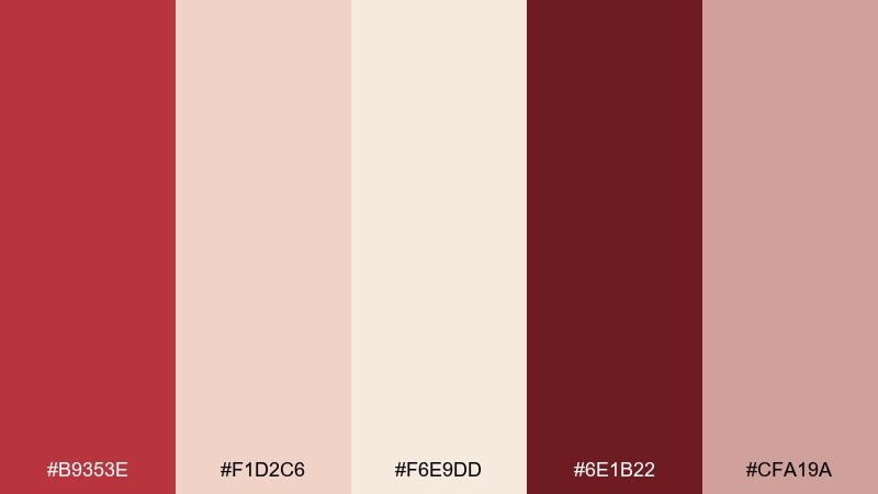 rose milk latte red cream color palette with hex codes