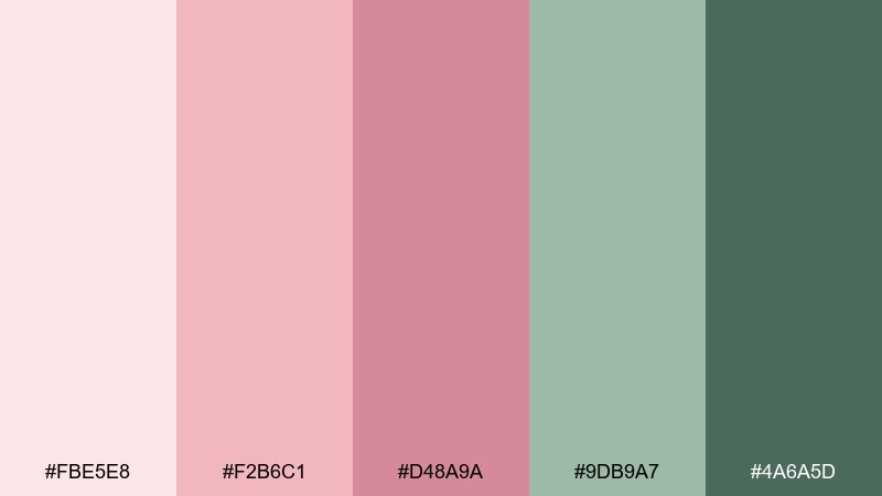 rose mist botanical rose color palette with hex codes