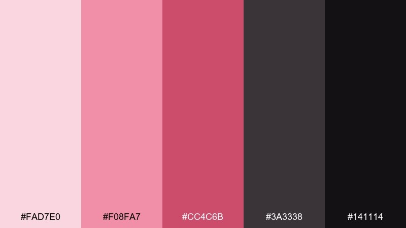 rose on charcoal rose color palette with hex codes