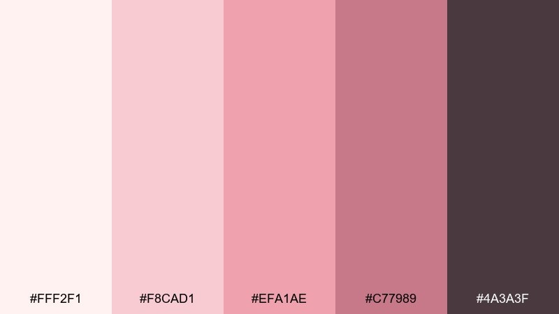 rose petal wedding rose color palette with hex codes