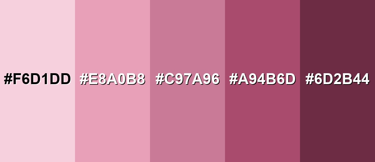 shades and variations of rose-pink-color