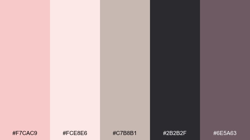 rose quartz & charcoal rose quartz color palette with hex codes