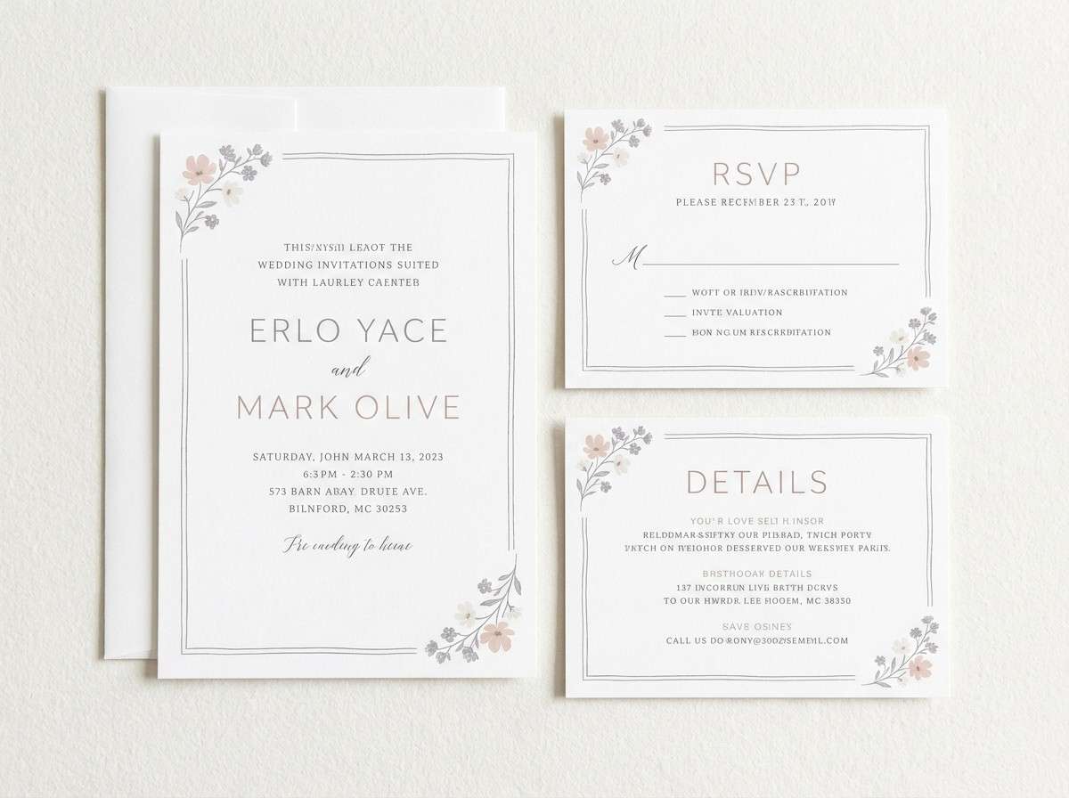 petal mist wedding invite