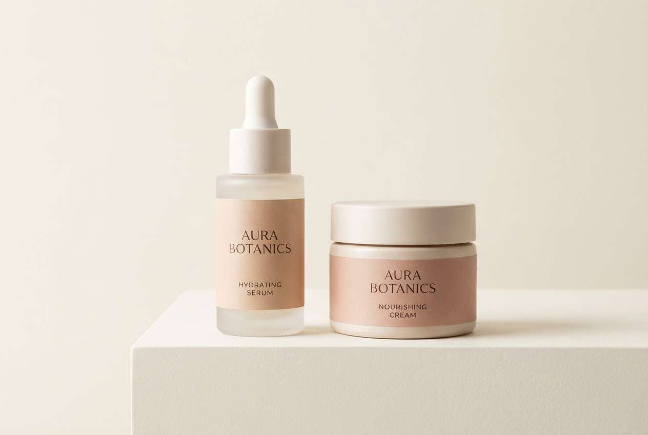 warm blush skincare packaging