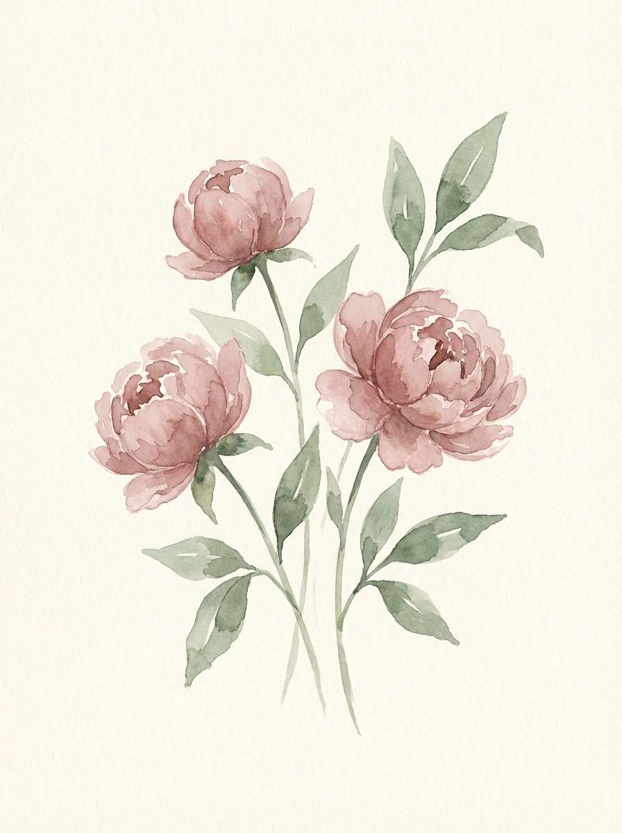 dusty rose sage watercolor