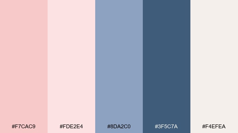 rose quartz + denim rose quartz color palette with hex codes