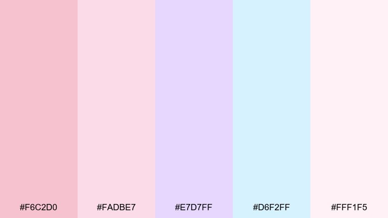 rose quartz glow pastel color palette with hex codes