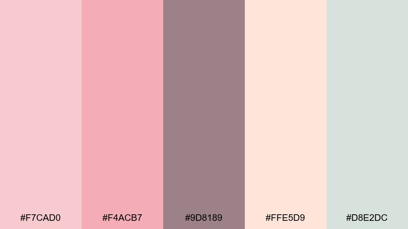 rose quartz haze color palette with hex codes