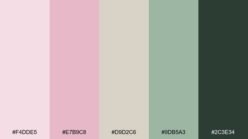 rose quartz kitchen rose garden color palette with hex codes