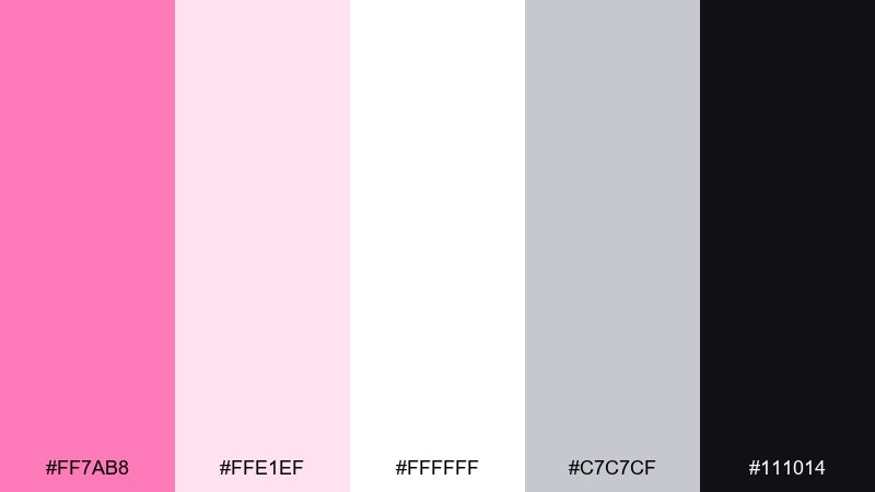 rose quartz minimal candy pink color palette with hex codes