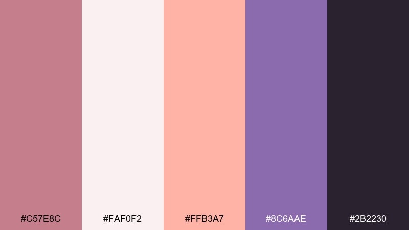 rose quartz pop color palette with hex codes