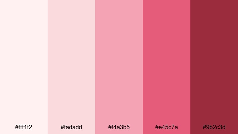 rose quartz color palette with hex codes