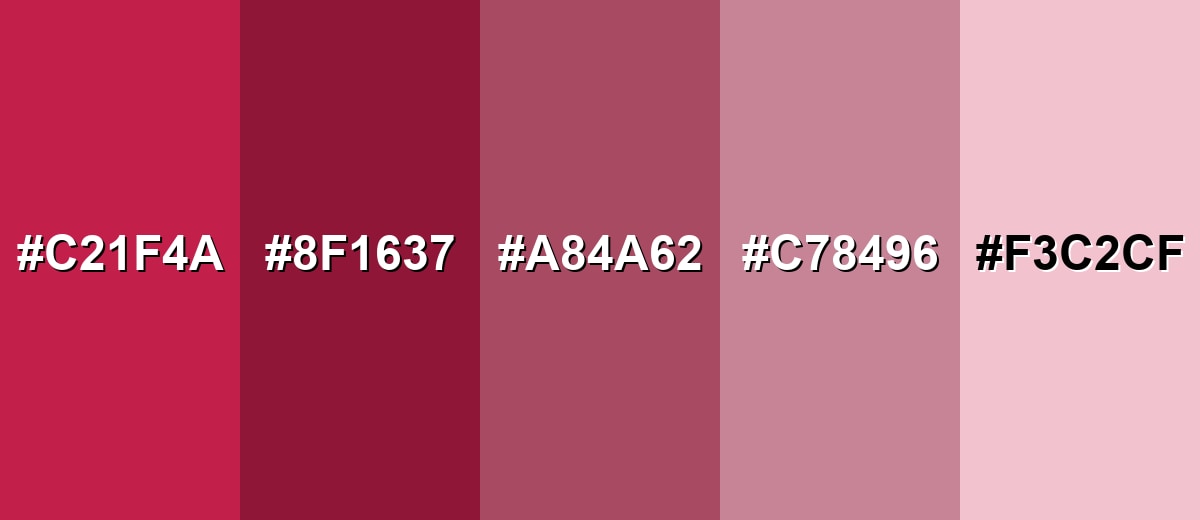 shades and variations of rose-red-color