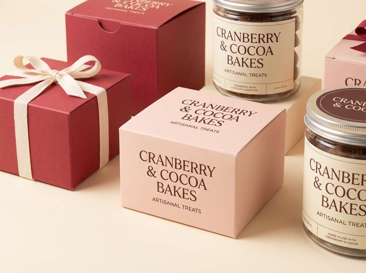 cranberry cream bakery packaging