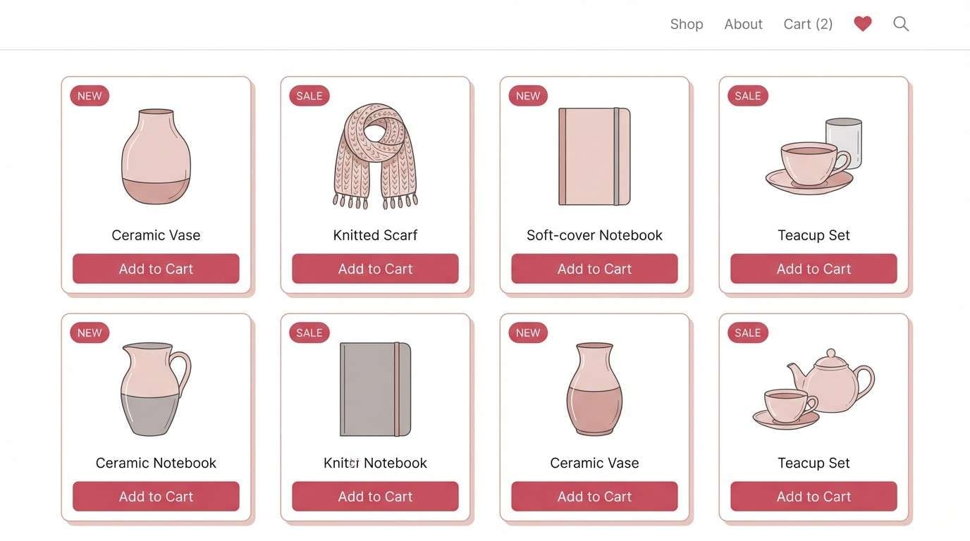 light rose ecommerce ui