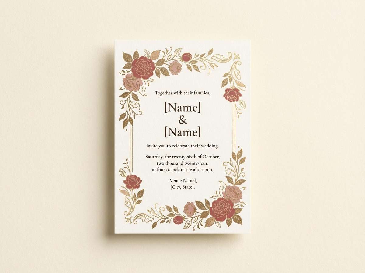 vintage bouquet invitation