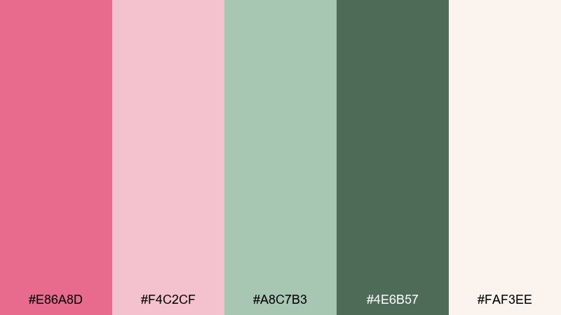 rose sage studio color palette with hex codes