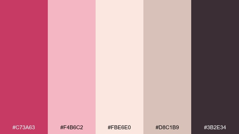 rose sorbet neutrals blush raspberry color palette with hex codes