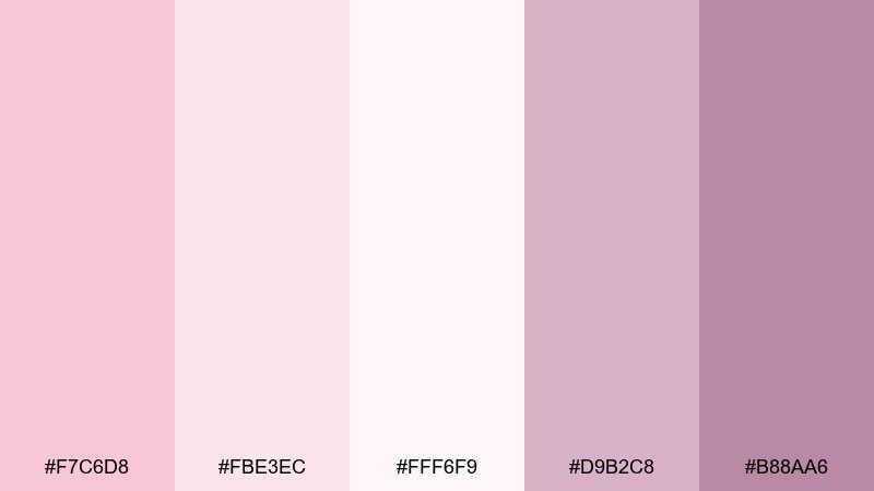 rose sorbet color palette with hex codes