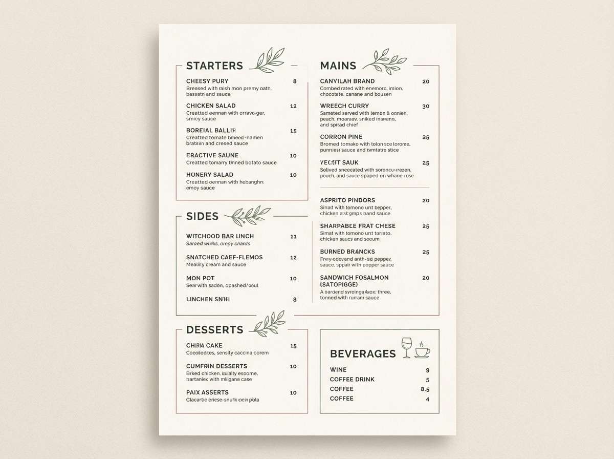 sage restaurant menu