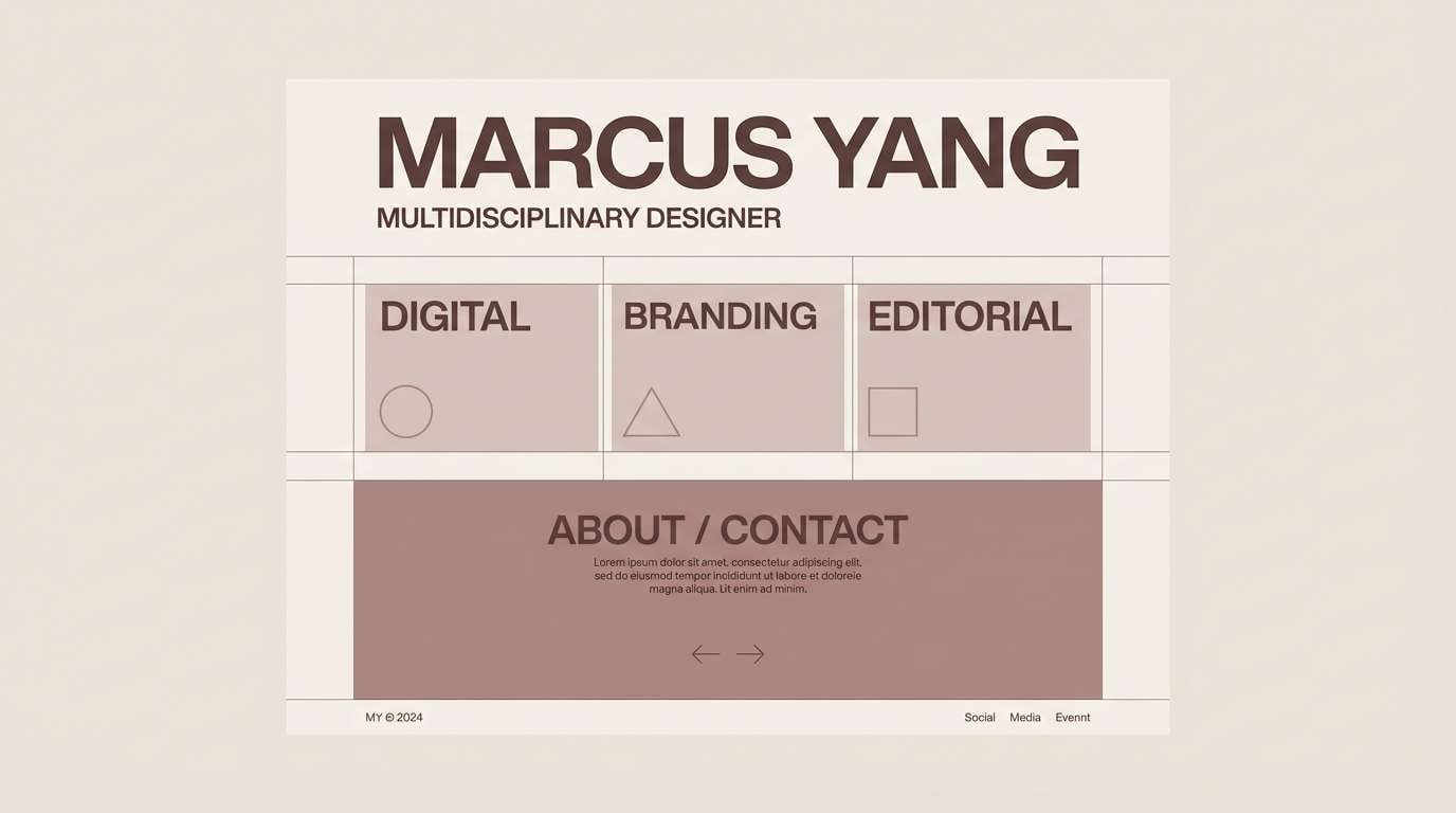 monochrome portfolio layout