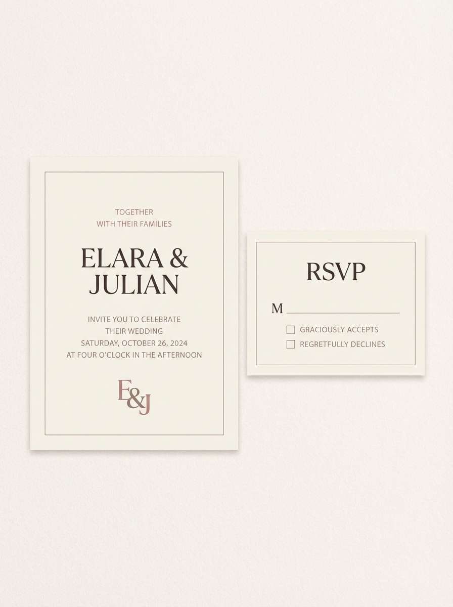 mauve invitation suite