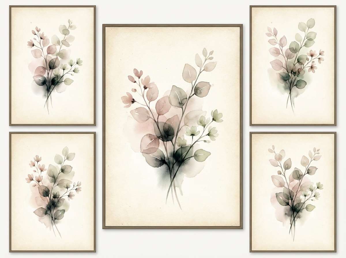 watercolor botanical leaves