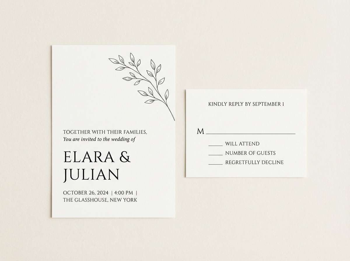rose wedding invitation set