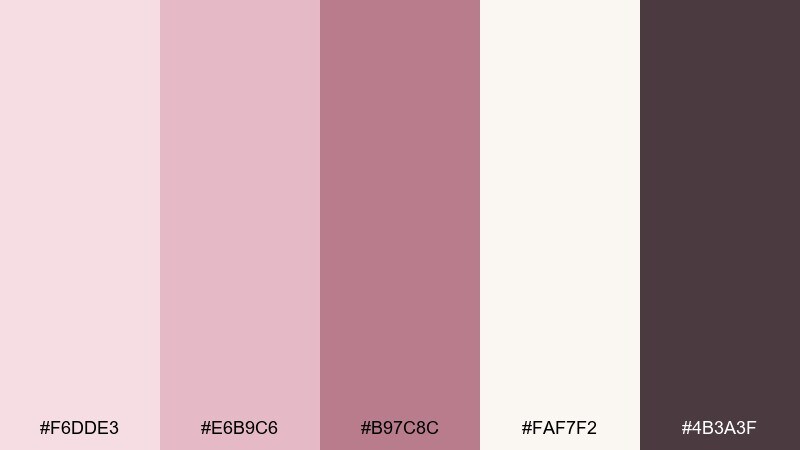 rosewater linen love color palette with hex codes