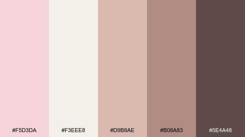 rosewater linen pale pink color palette with hex codes